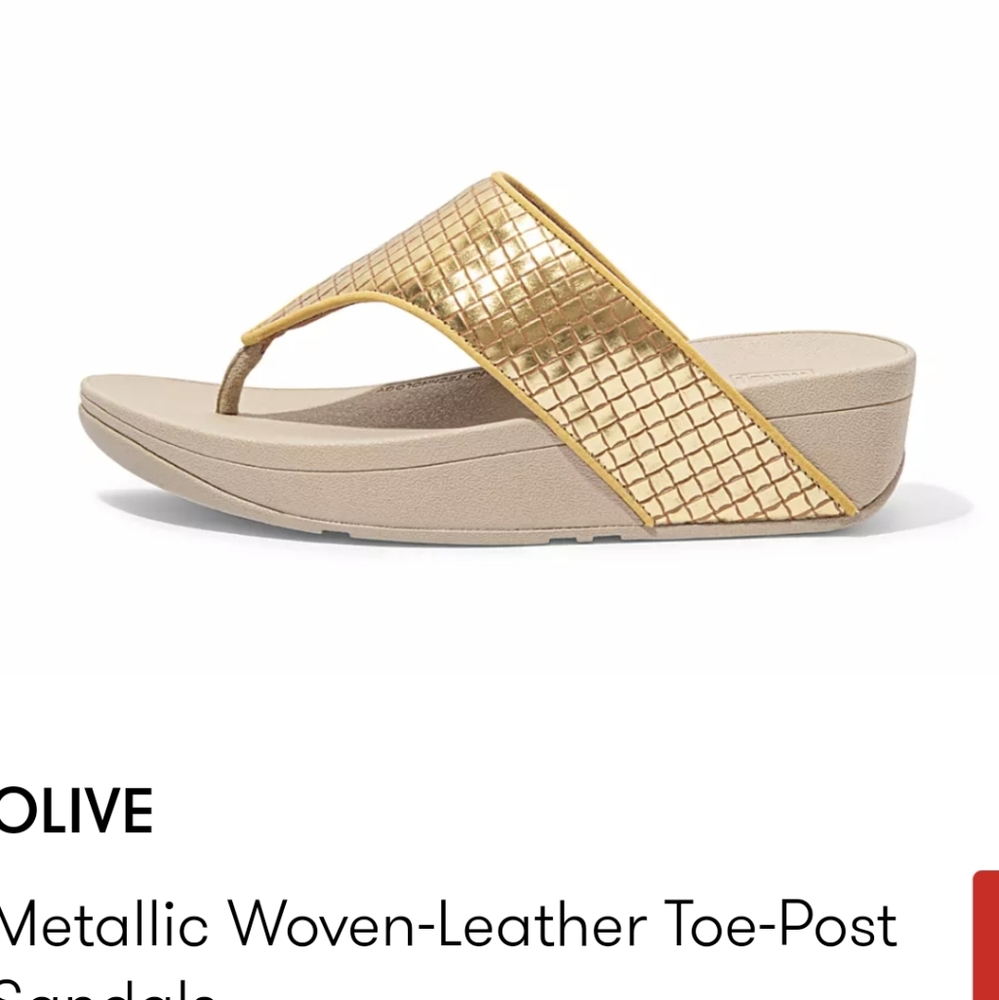 NWOT Fitflop Metallic Woven Leather Sz 8